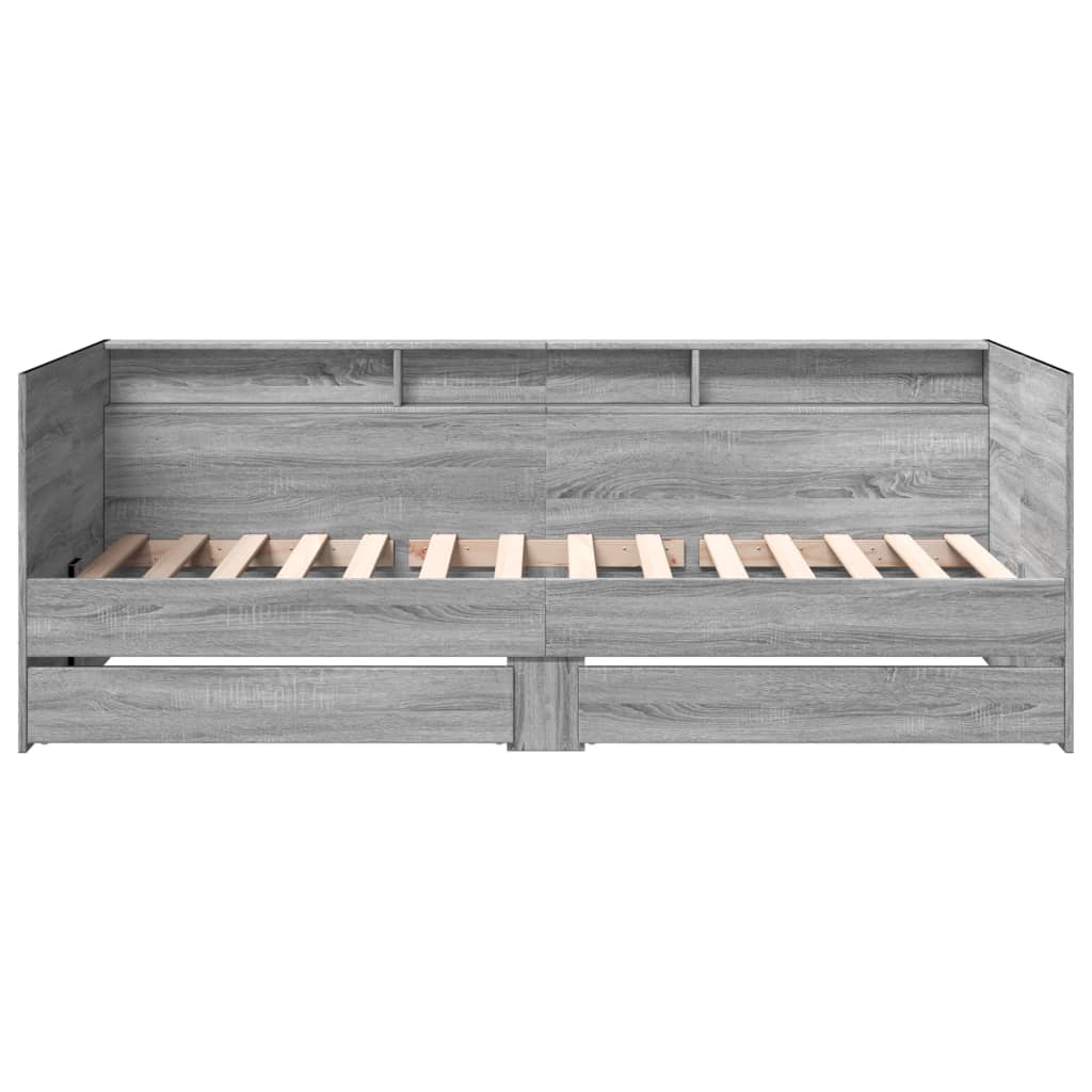 Tagesbett mit Schubladen ohne Matratze Grau Sonoma 100x200 cm