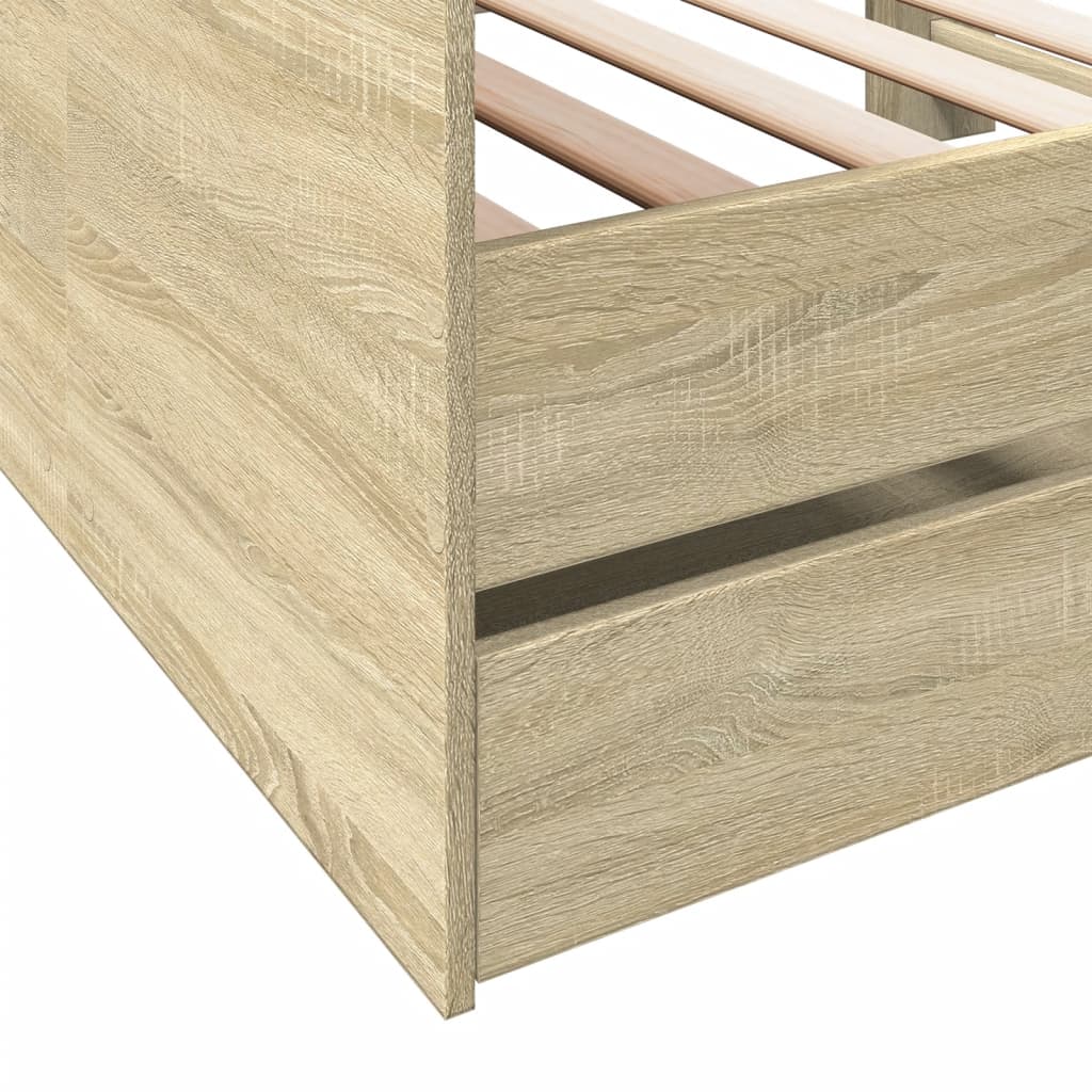 Tagesbett mit Schubladen ohne Matratze Sonoma-Eiche 90x200 cm