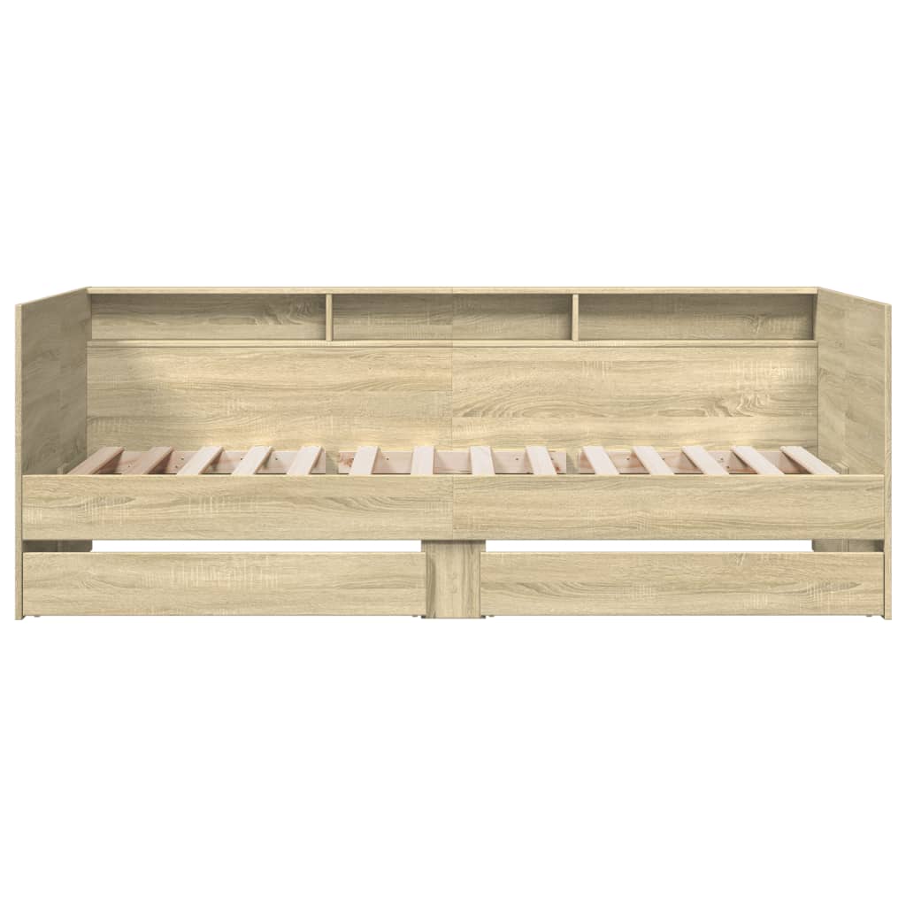 Tagesbett mit Schubladen ohne Matratze Sonoma-Eiche 75x190 cm