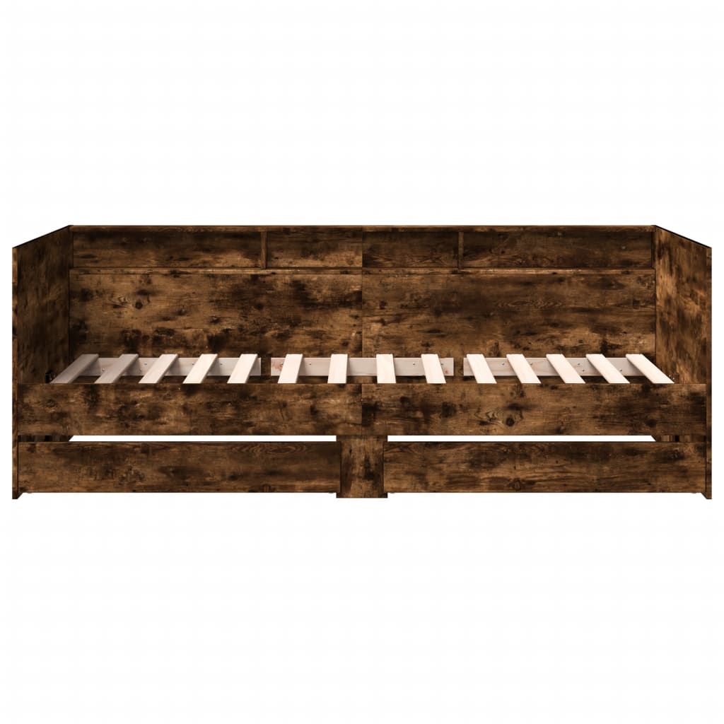 Tagesbett mit Schubladen ohne Matratze Räuchereiche 75x190 cm