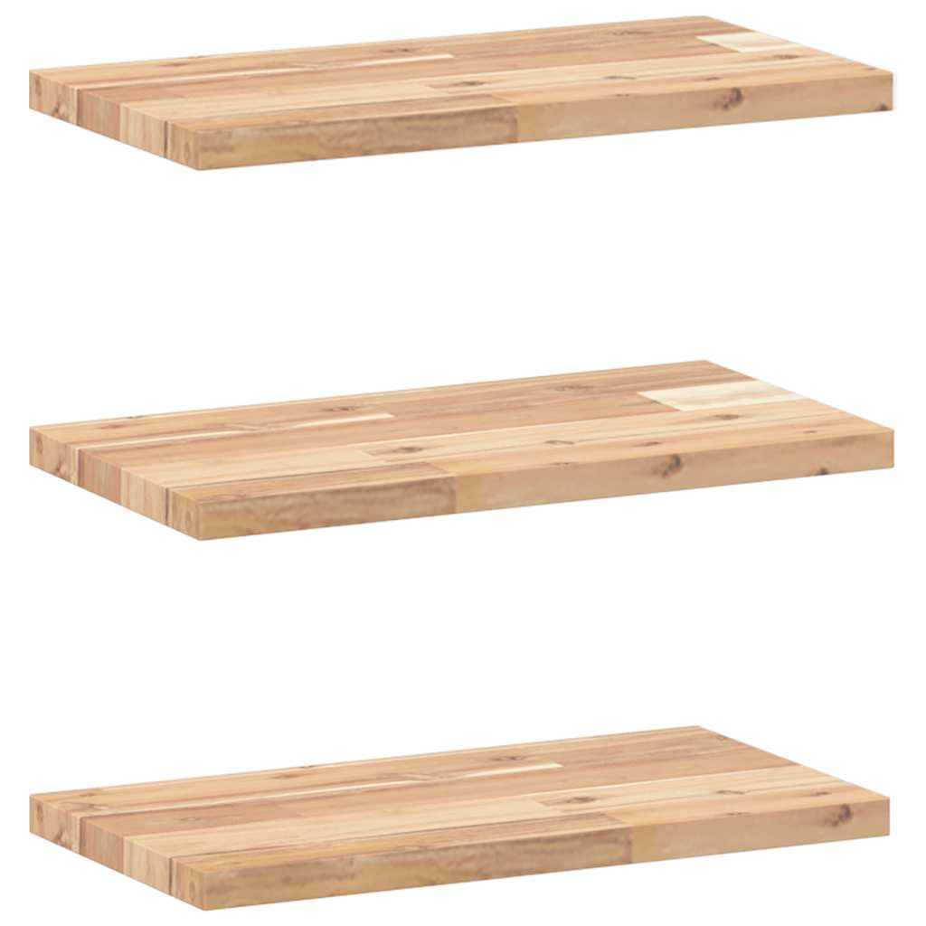 Schweberegale 3 Stk. 40x20x2 cm Massivholz Akazie Unbehandelt