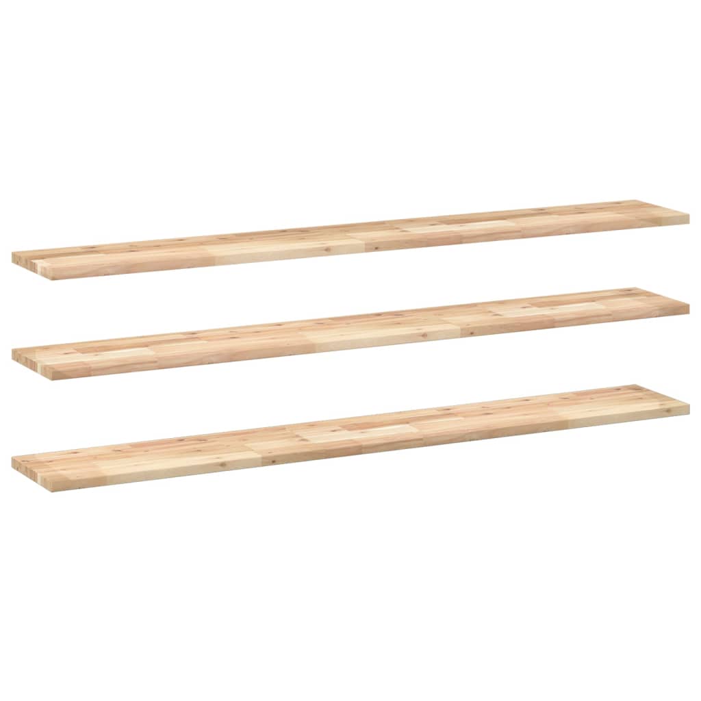 Schweberegale 3 Stk. 120x20x2 cm Massivholz Akazie Unbehandelt