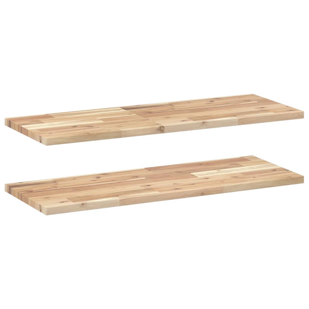 Schweberegale 2 Stk. 100x30x2 cm Massivholz Akazie Unbehandelt