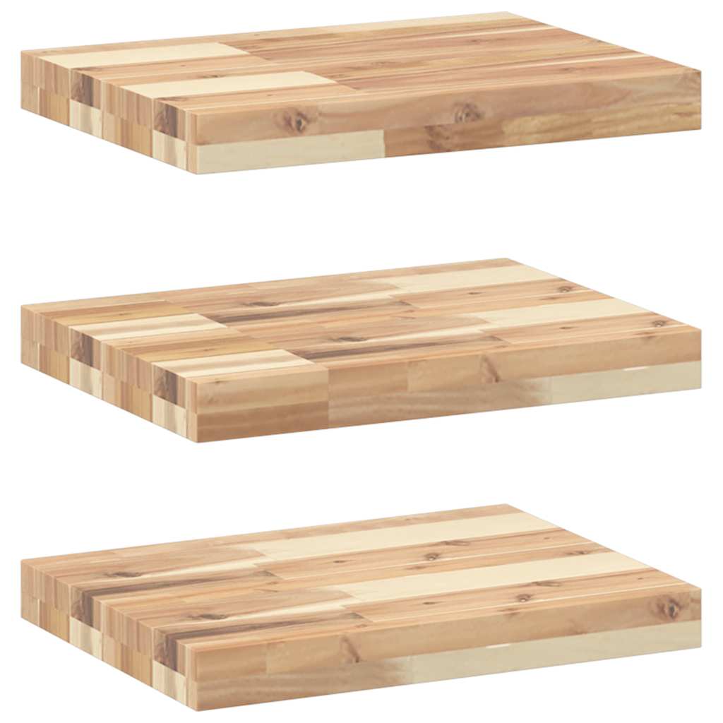 Schweberegale 3 Stk. 40x30x4 cm Massivholz Akazie Unbehandelt