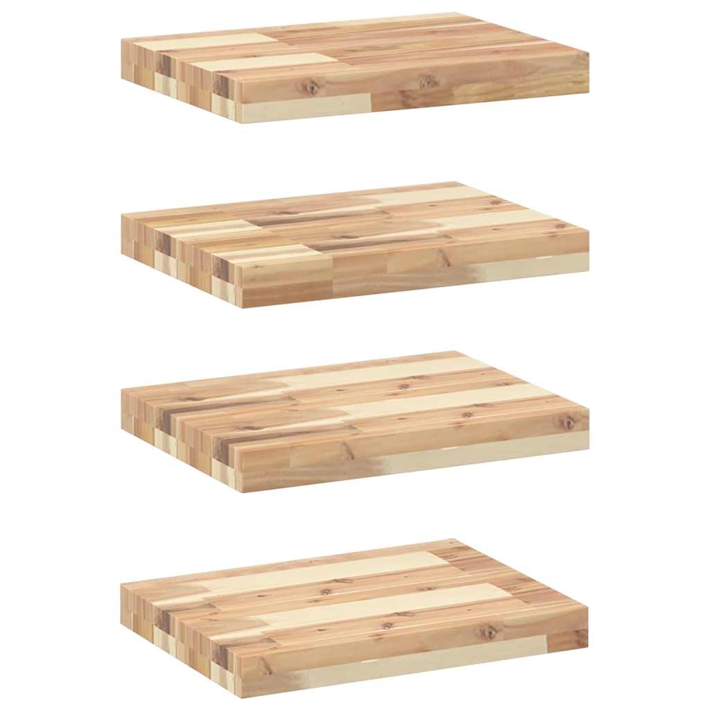 Schweberegale 4 Stk. 40x30x4 cm Massivholz Akazie Unbehandelt