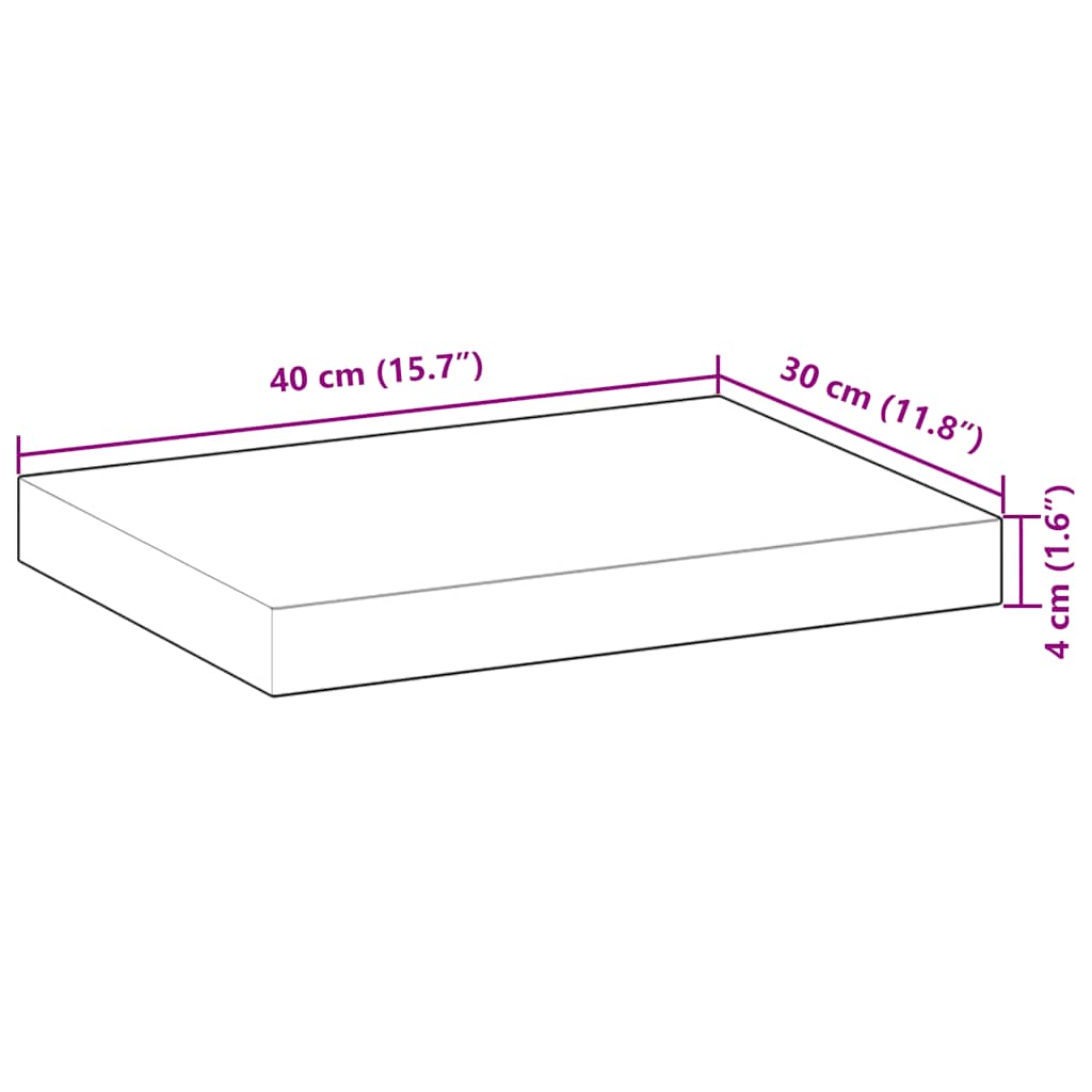 Schweberegale 4 Stk. 40x30x4 cm Massivholz Akazie Unbehandelt