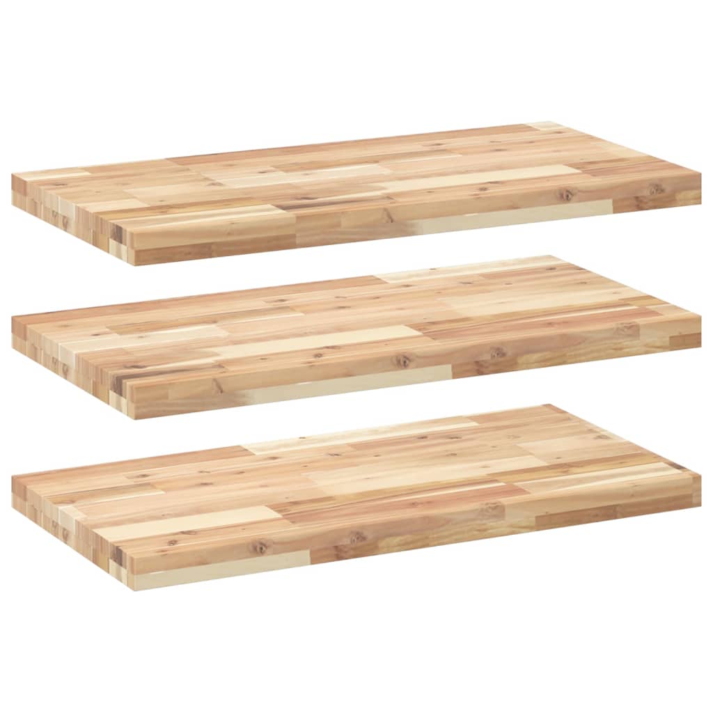 Schweberegale 3 Stk. 60x40x4 cm Massivholz Akazie Unbehandelt