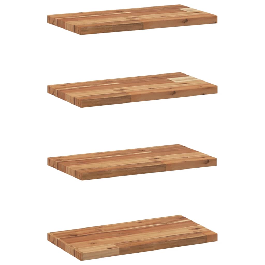 Schweberegale 4 Stk. 60x20x2 cm Massivholz Akazie Ölbehandelt