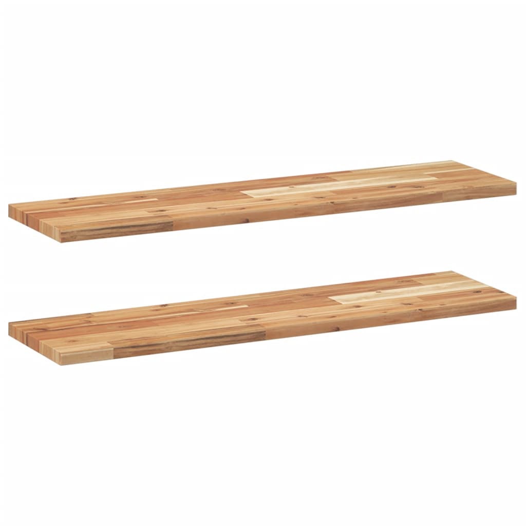 Schweberegale 2 Stk. 80x20x2 cm Massivholz Akazie Ölbehandelt
