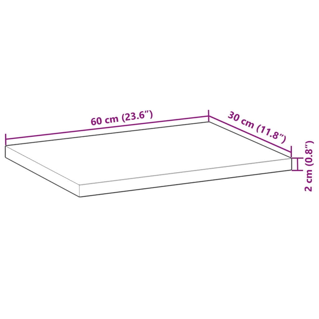 Schweberegal 60x30x2 cm Massivholz Akazie Ölbehandelt