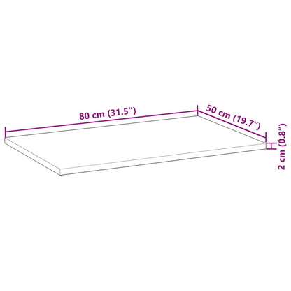 Waschtischplatte Unbehandelt 80x50x2 cm Massivholz Akazie