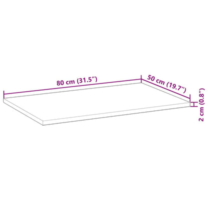 Waschtischplatte Ölbeschichtung 80x50x2 cm Massivholz Akazie