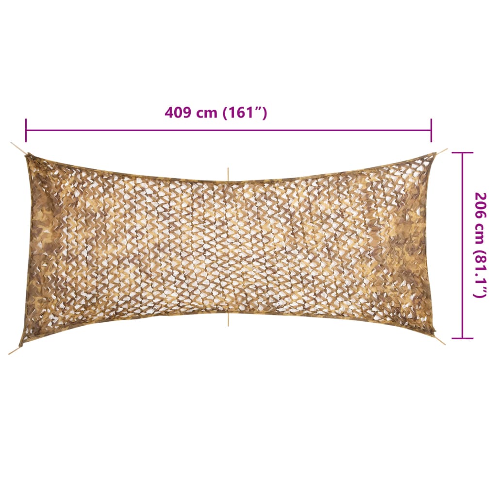 Tarnnetz mit Aufbewahrungstasche 409x206 cm Sandfarbe