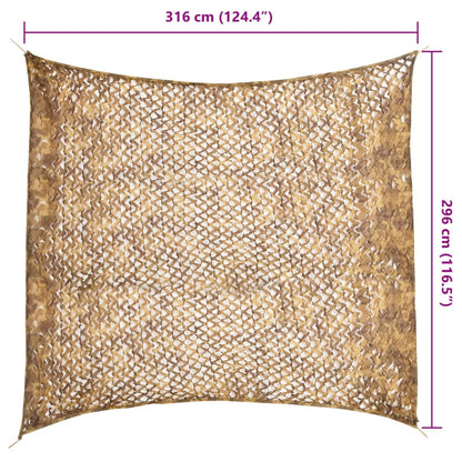 Tarnnetz mit Aufbewahrungstasche 316x296 cm Sandfarbe