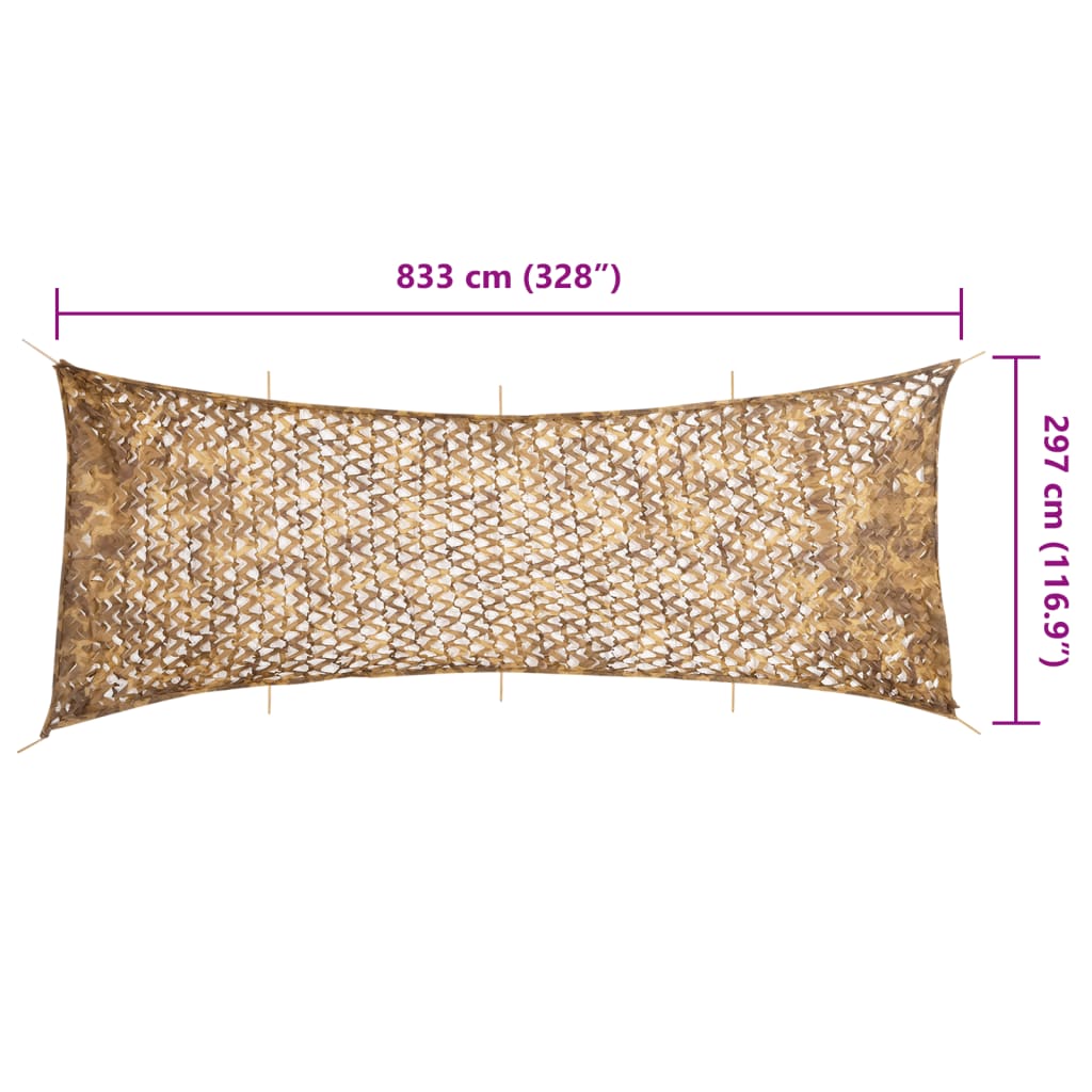 Tarnnetz mit Aufbewahrungstasche 833x297 cm Sandfarbe