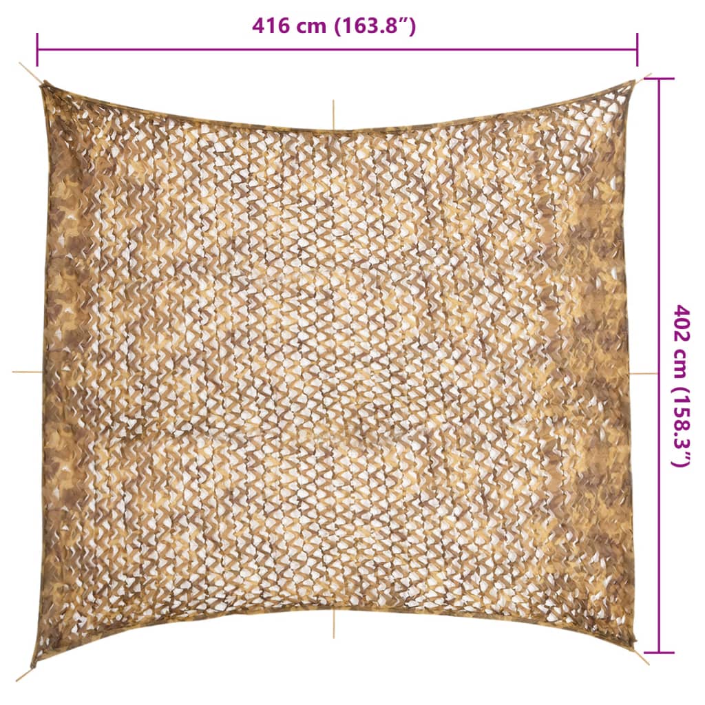 Tarnnetz mit Aufbewahrungstasche 416x402 cm Sandfarbe
