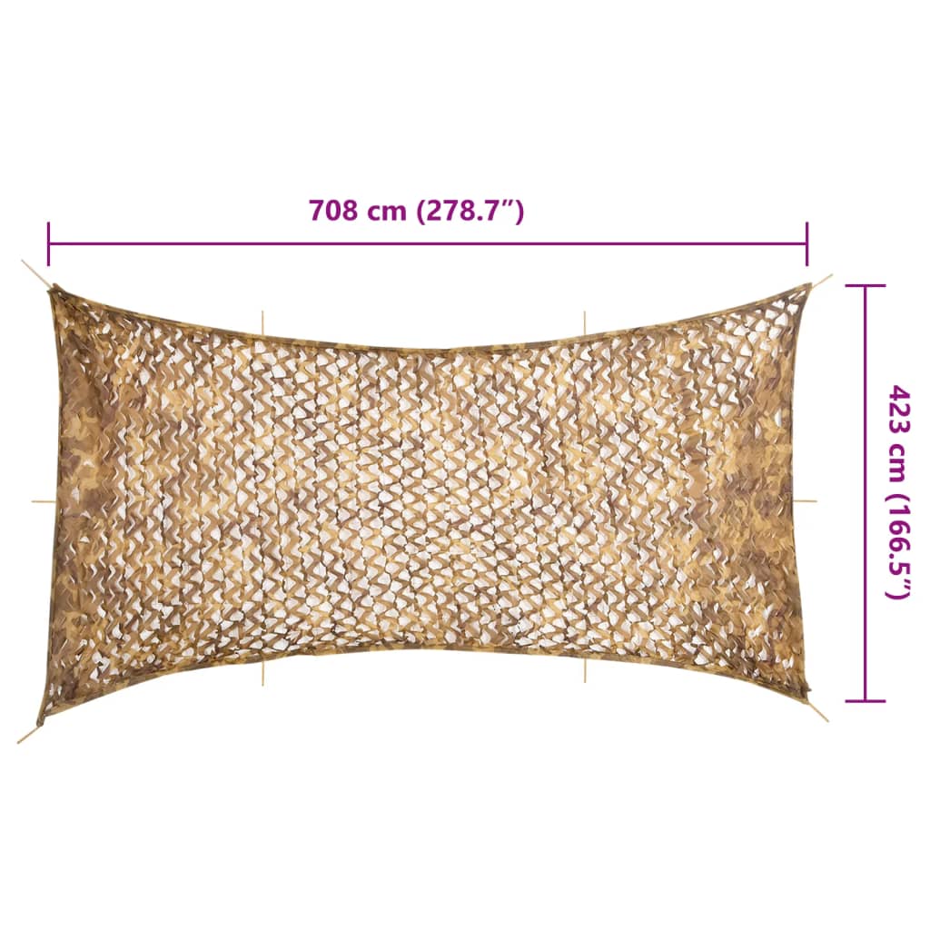 Tarnnetz mit Aufbewahrungstasche 708x423 cm Sandfarbe