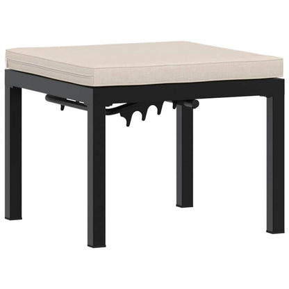 Gartenhocker mit Kissen Schwarz Pulverbeschichteter Stahl