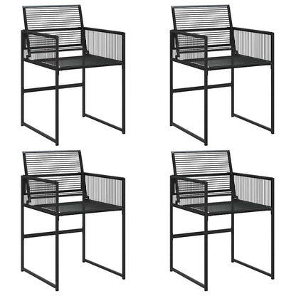 Gartenstühle 4 Stk. Schwarz Poly Rattan