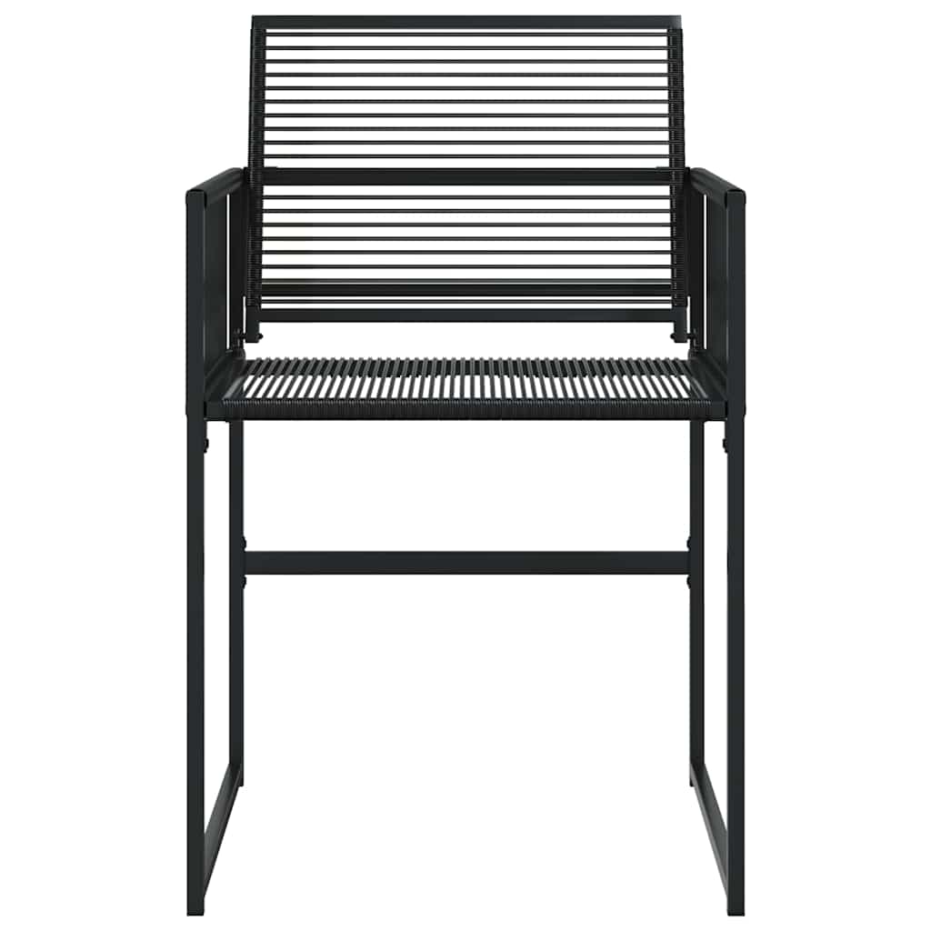Gartenstühle 4 Stk. Schwarz Poly Rattan
