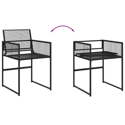 Gartenstühle 4 Stk. Schwarz Poly Rattan