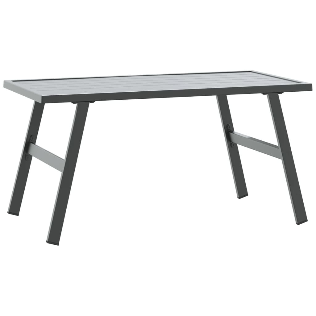 Table basse de jardin noir 90x45x35 cm en acier thermolaqué