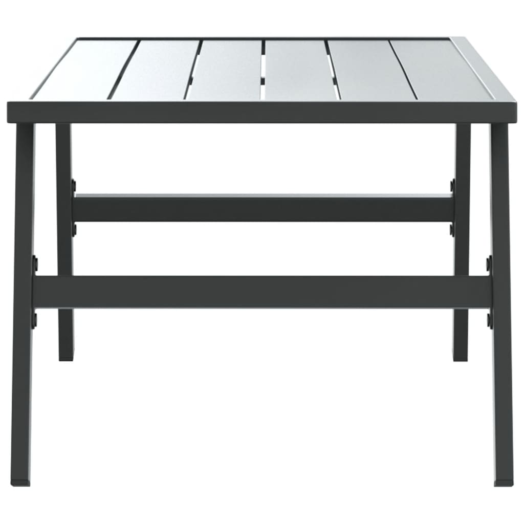 Table basse de jardin noir 90x45x35 cm en acier thermolaqué