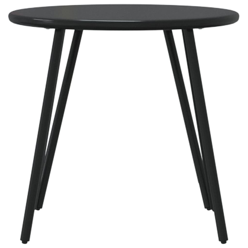 Table basse de jardin 2 pcs ronde en acier thermolaqué noir