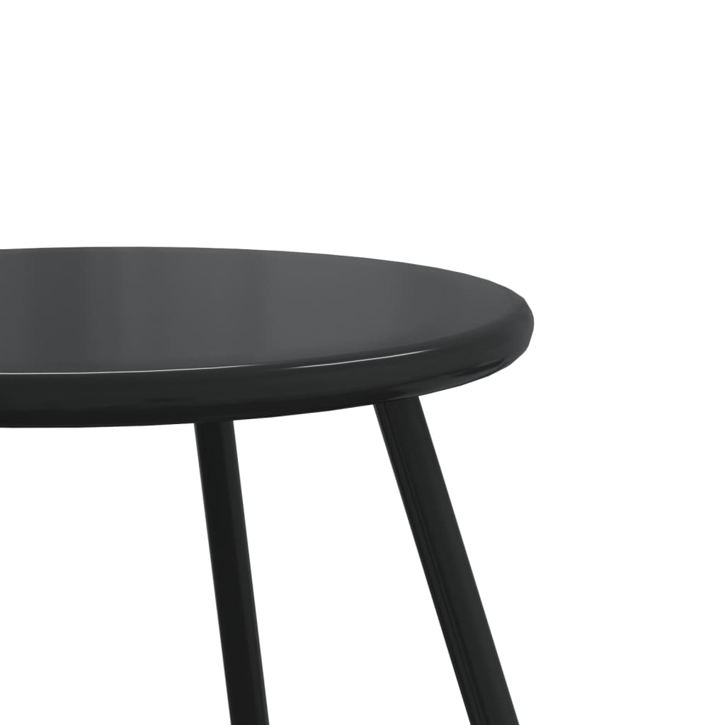 Table basse de jardin 2 pcs ronde en acier thermolaqué noir