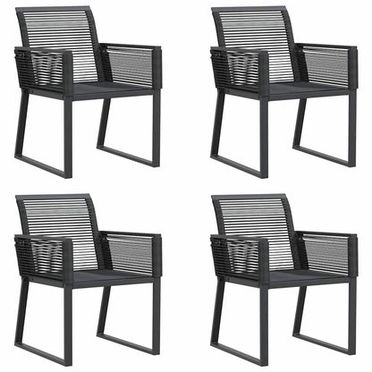 Gartenstühle 4 Stk. Schwarz Poly Rattan