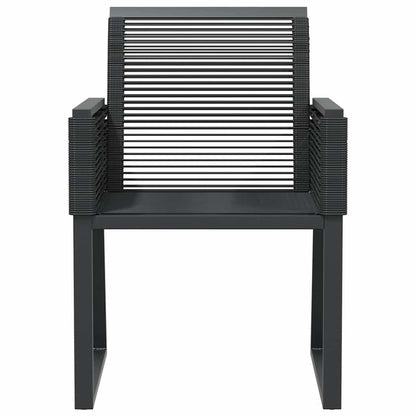 Gartenstühle 4 Stk. Schwarz Poly Rattan