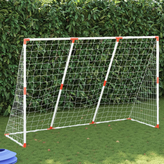 But de football pour enfants avec ballons 2 en 1 blanc 184x64x124 cm