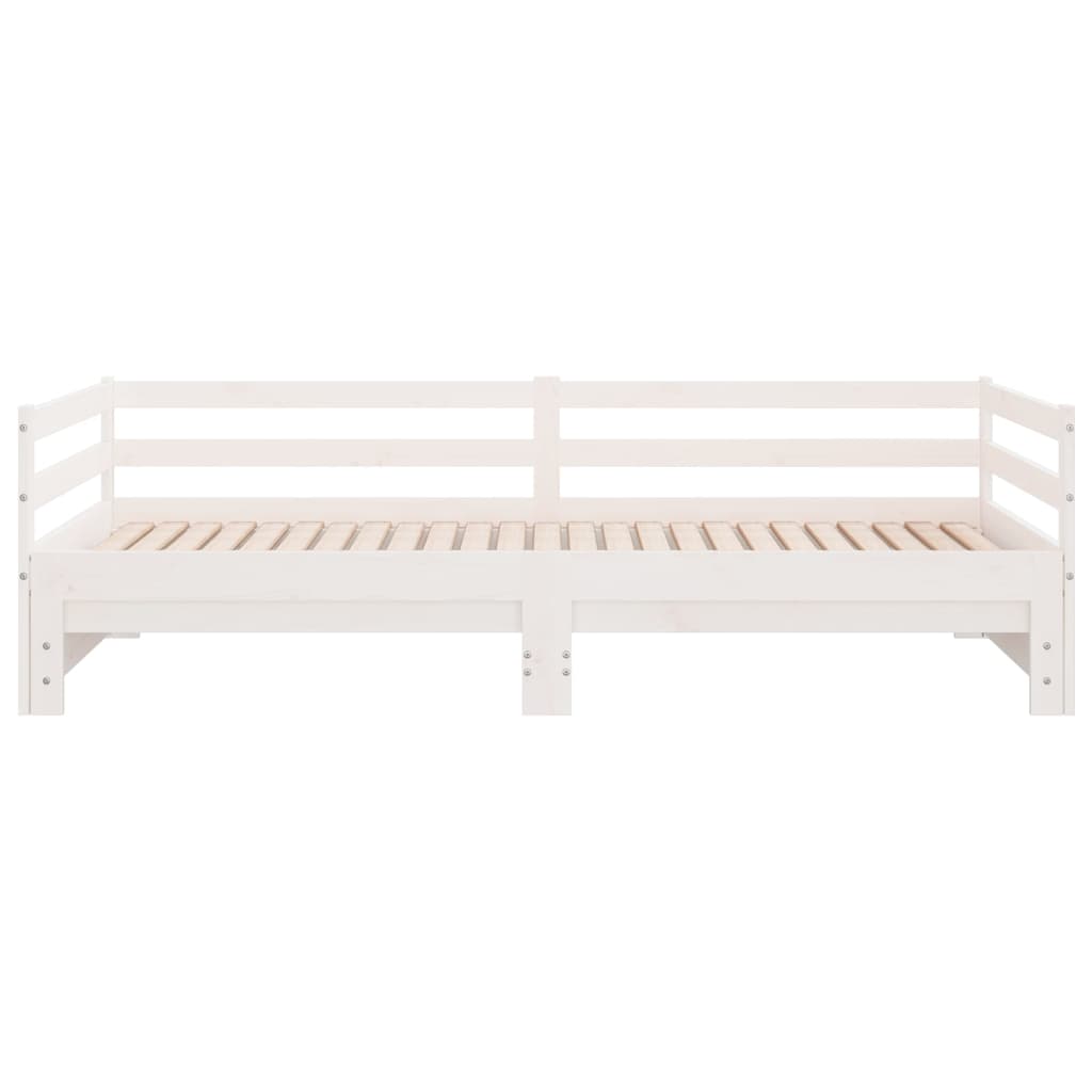 Lit de repos extensible blanc 90x200 cm en pin massif