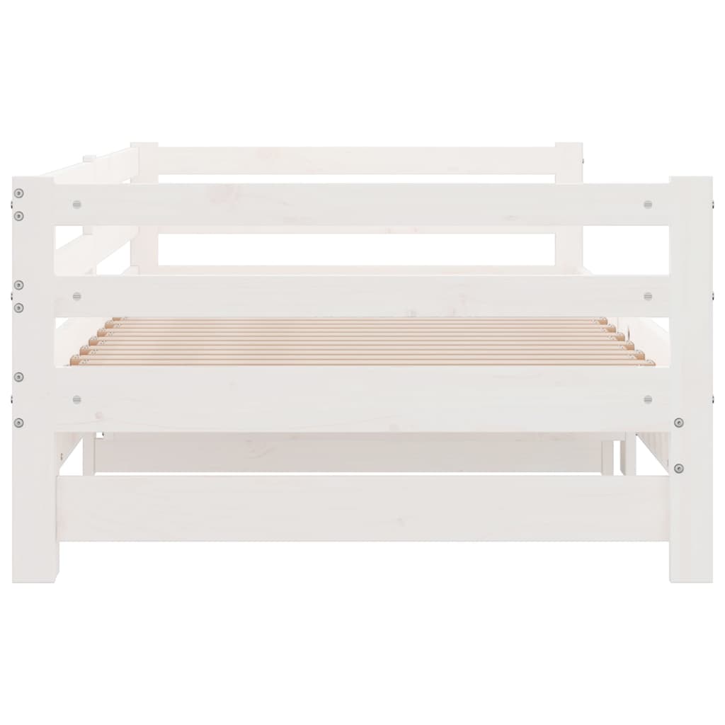 Lit de repos extensible blanc 90x200 cm en pin massif