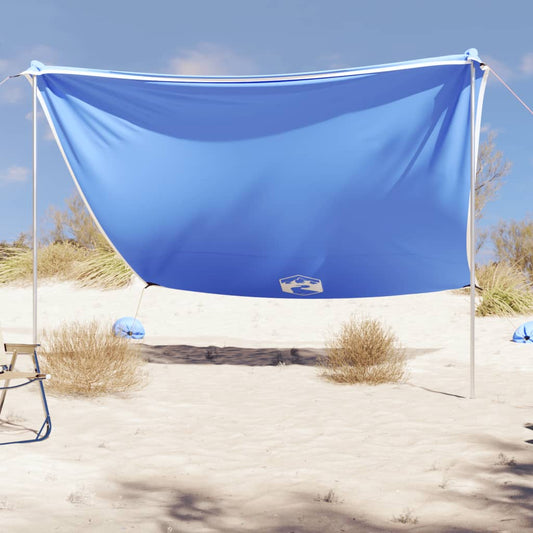 Tente d'ombrage de plage avec sacs de sable bleu 304x300 cm