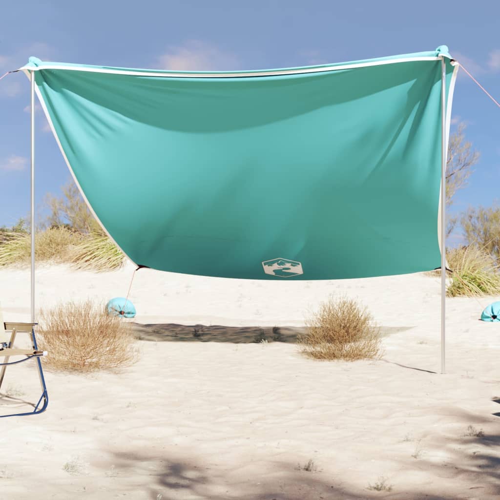 Tente d'ombrage de plage avec sacs de sable vert 304x300 cm