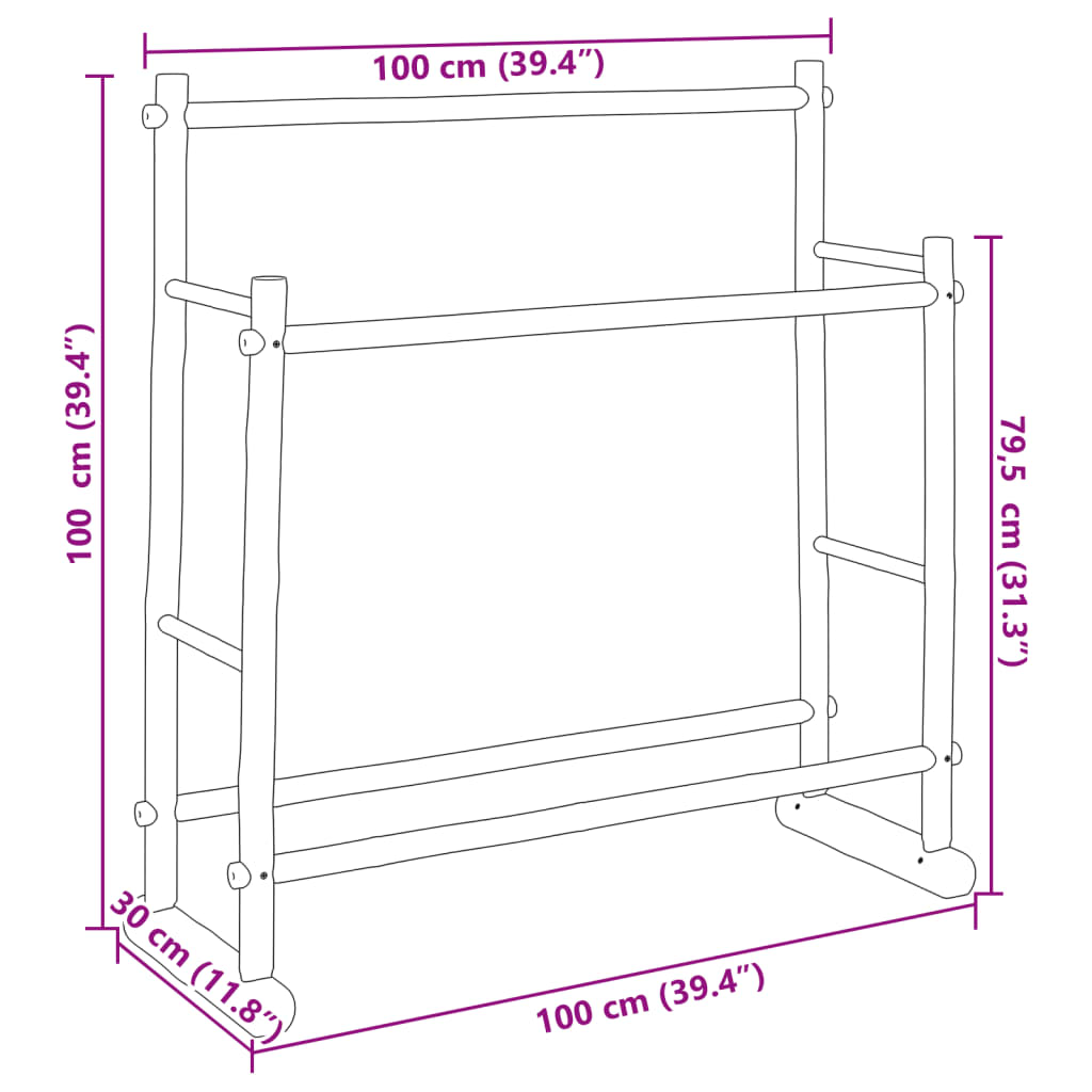 Kleiderständer 100x30x100 cm Bambus