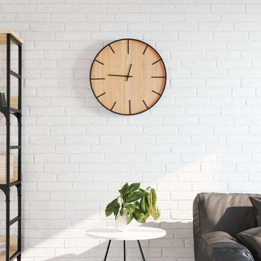 Horloge murale marron Ø39 cm matière fer et bois