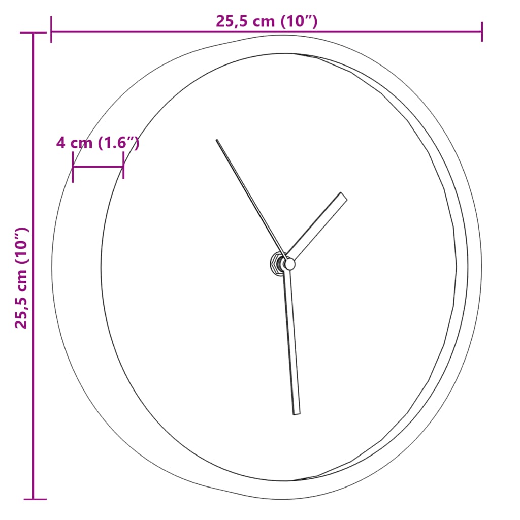 Horloge murale rose Ø25,5 cm en polystyrène et verre