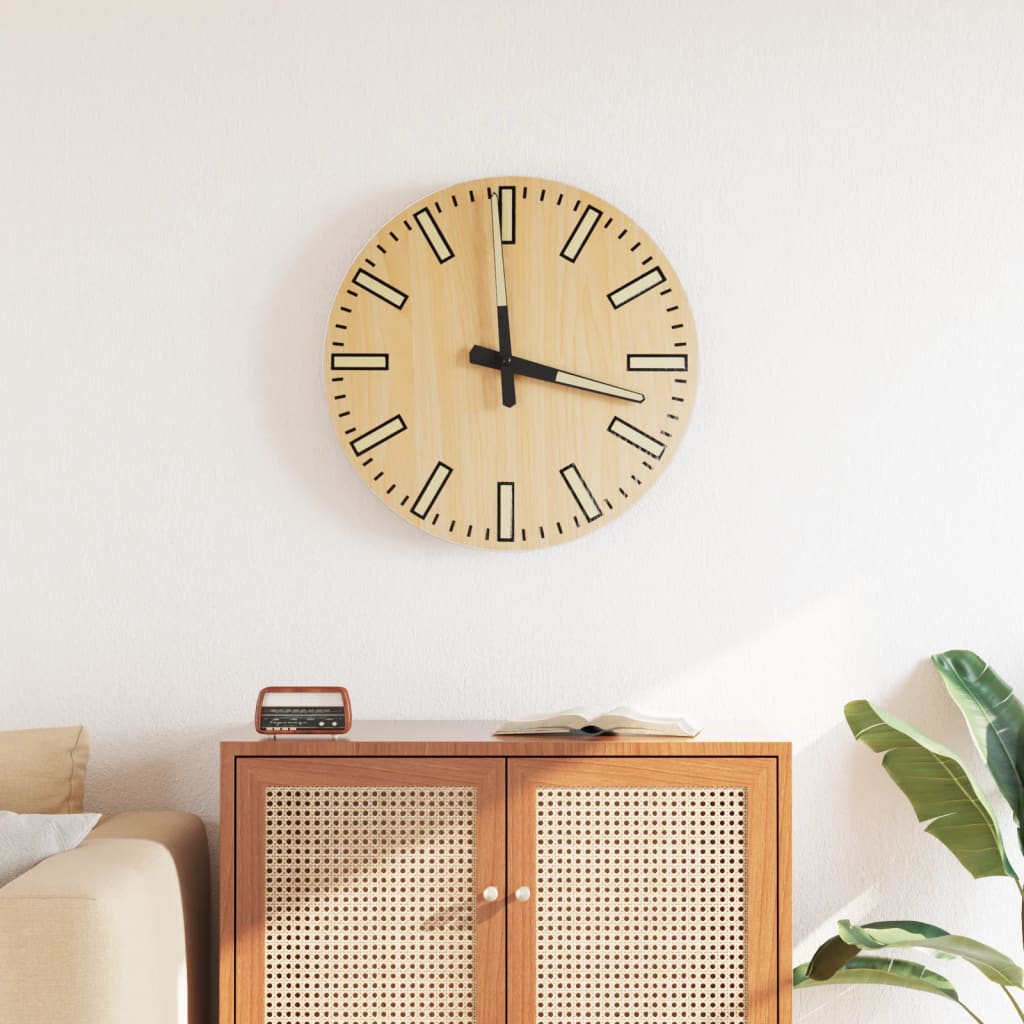 Horloge murale avec échelle lumineuse et aiguilles jaunes Ø30 cm