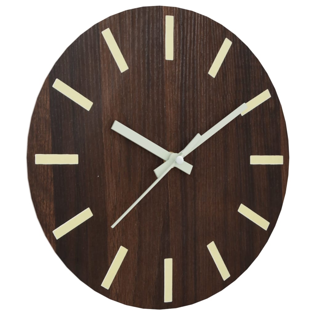 Horloge murale avec échelle lumineuse et aiguilles marron Ø30 cm