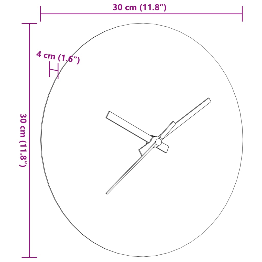 Horloge murale avec échelle lumineuse et aiguilles marron Ø30 cm