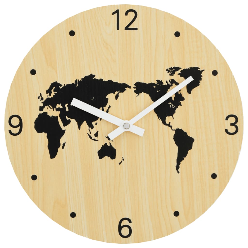 Horloge murale jaune et noire Ø30 cm en bois