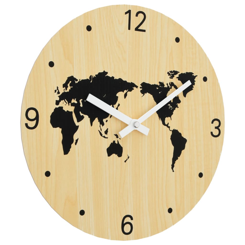 Horloge murale jaune et noire Ø30 cm en bois