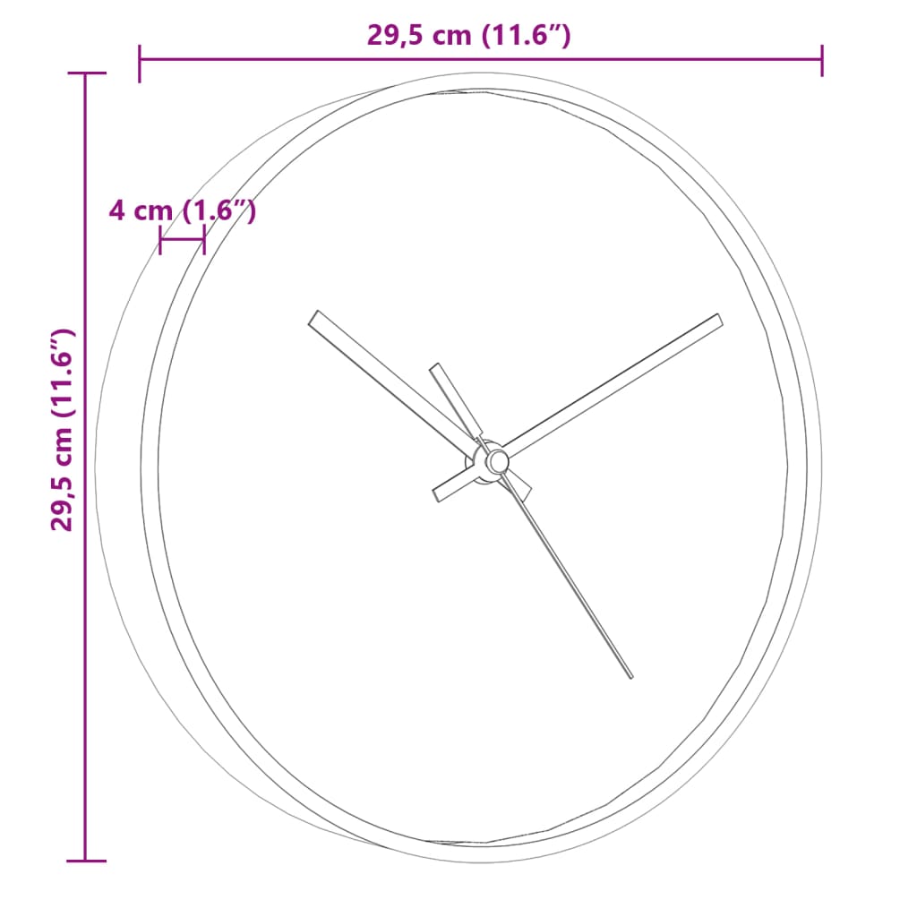 Horloge murale dorée et bleue Ø29,5 cm en polystyrène et verre