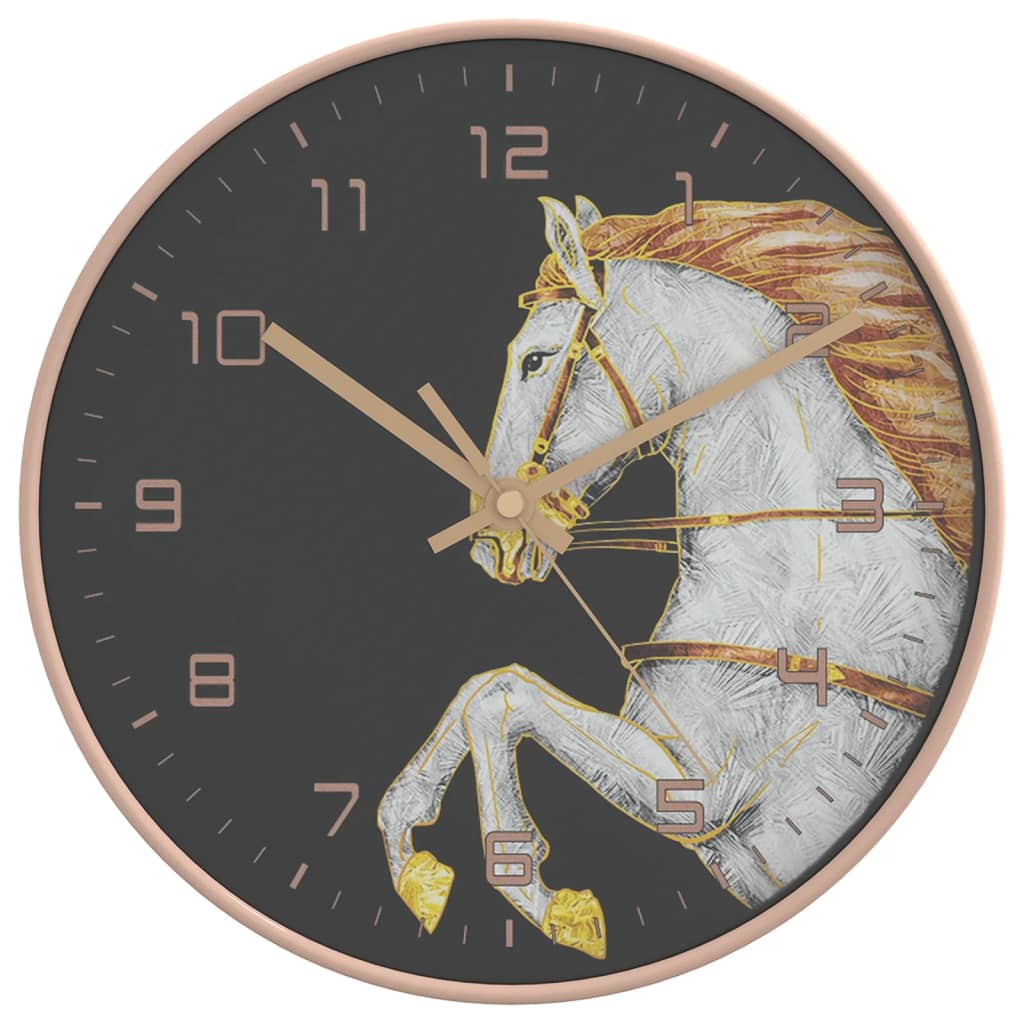 Horloge murale dorée et blanche Ø29,5 cm en polystyrène et verre