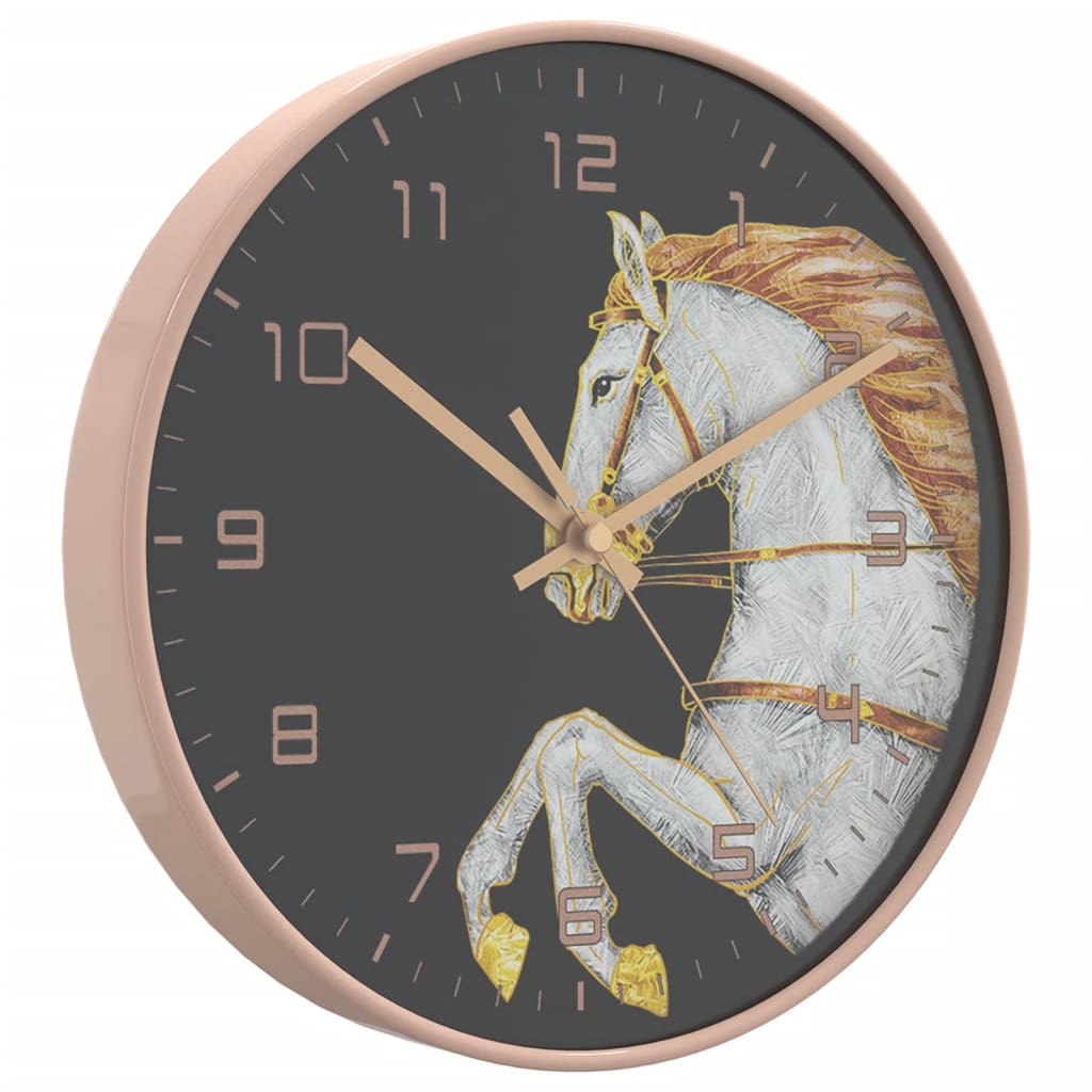 Horloge murale dorée et blanche Ø29,5 cm en polystyrène et verre