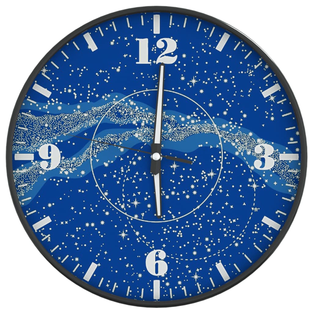 Horloge murale avec échelle lumineuse et aiguilles bleues Ø30 cm