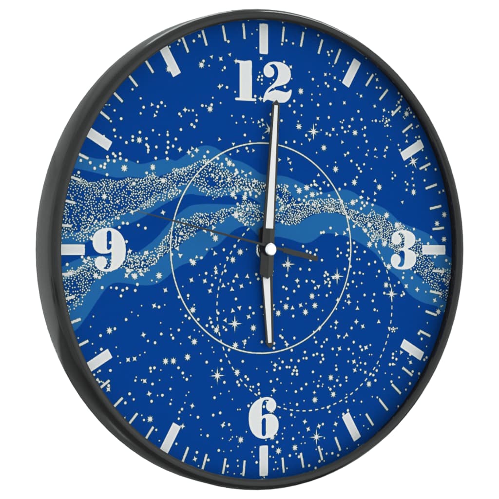 Horloge murale avec échelle lumineuse et aiguilles bleues Ø30 cm