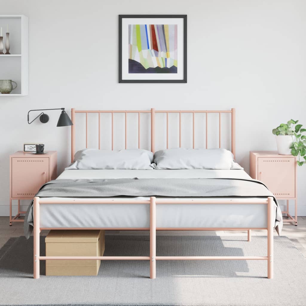 Tables de chevet 2 pcs Rose 36x39x60,5 cm en acier